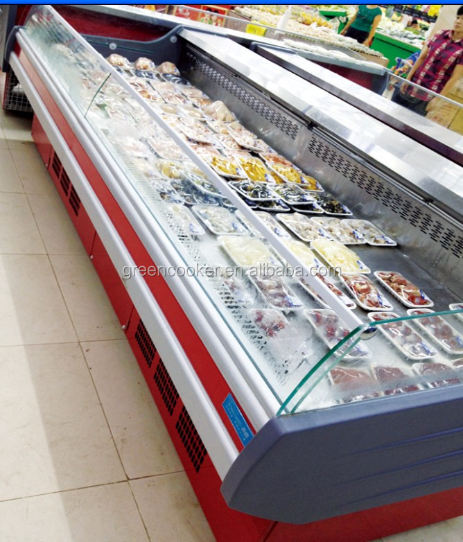 Fish Meat Seafood Display Table Refrigerator Showcase For Supermarket Congelador Horizontal