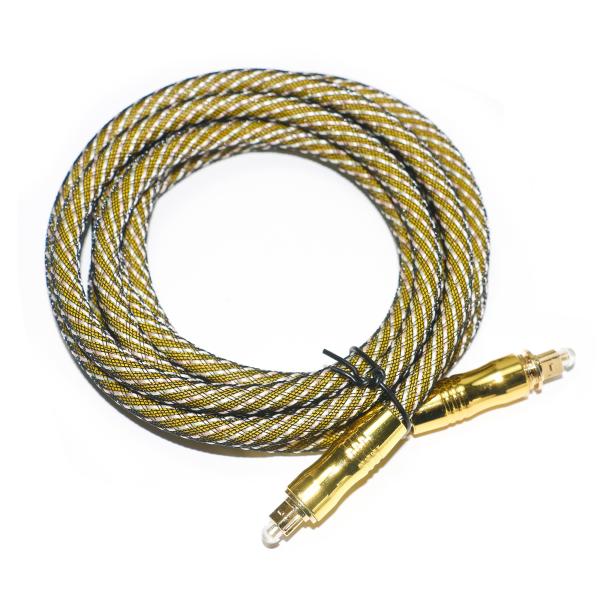 TOSLINK OD7.0 Woven Rope Plated Gold ports Digital Cable High Resolution For