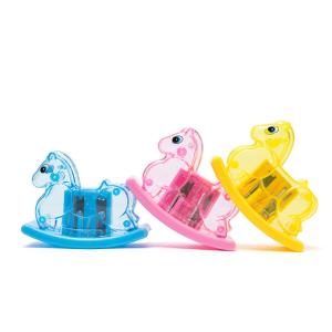 Wholesale Patent Baby Kid Safe Promotion Gift Cheap Rocking Cute Horse Double Hole School Children Pencil Sharpener from china suppliers