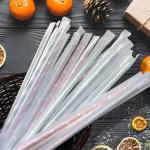 100pcs pack 6mm diameter individual packing paper straws food safe ink printing
