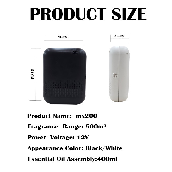400ml Essential Oil Diffuser Scent Range 500 cubic meters Wall Mounted Bathroom Scent Diffuser Noise 32dba