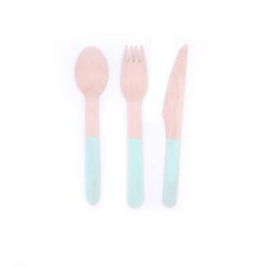 Wholesale Biodegradable 160mm Dip Mint Dyed Disposbale Cutlery Set For Dinner Wedding from china suppliers