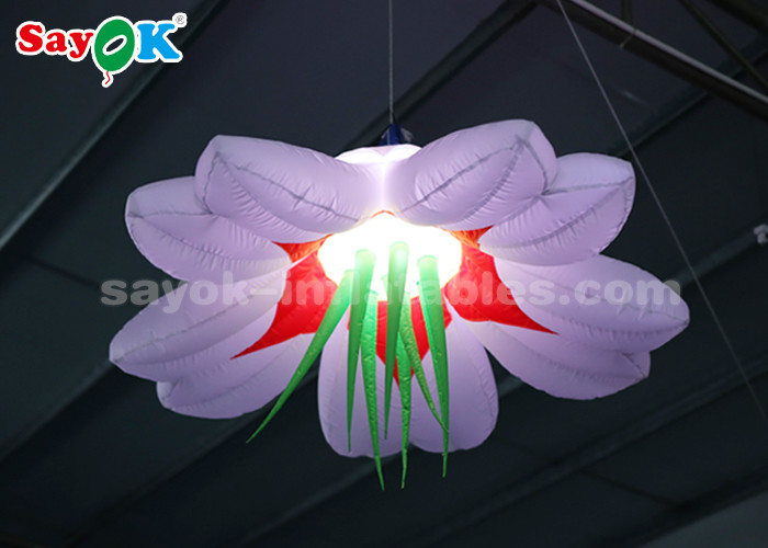 Colorful 1.5m Inflatable Lighting Decoration / Blow Up Hanging LED Flower
