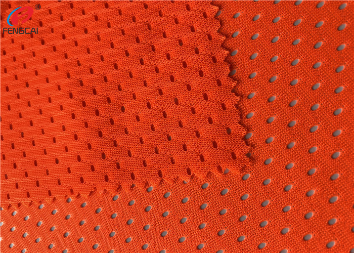 Flameproof Fluorescent Mesh Material Fabric Orange Polyester Fabric For Safety Vests