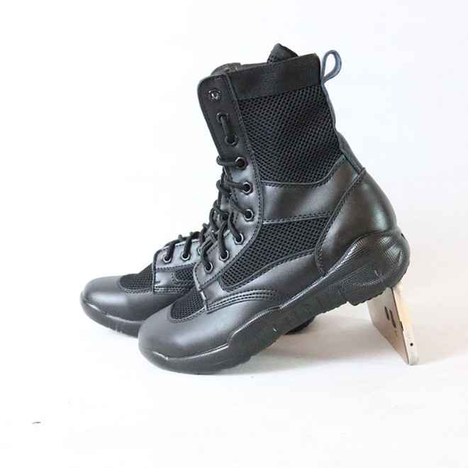 Black Genuine Leather Combat Tactical Boots Size 38-45
