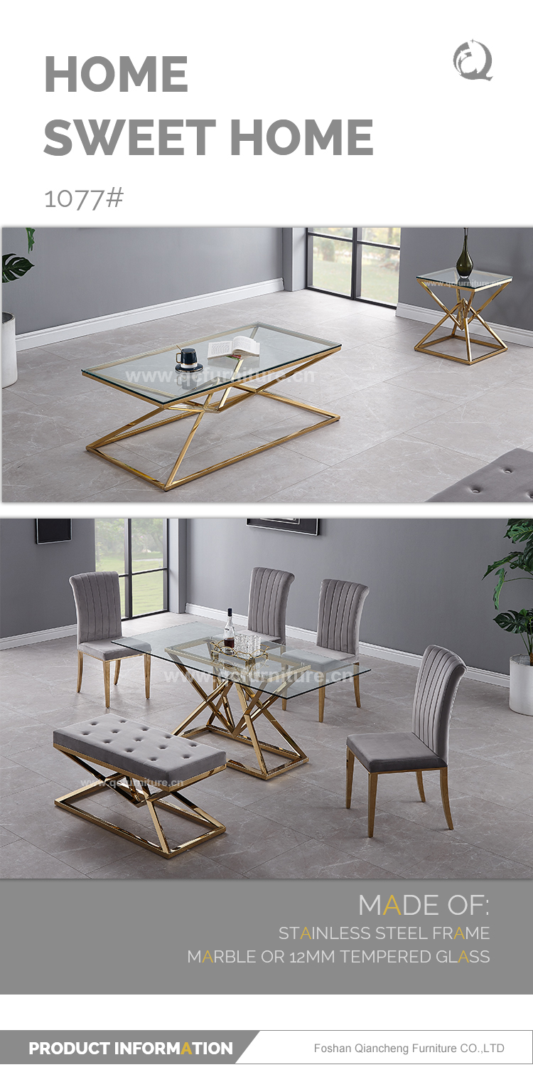 50cmx50cmx55cm Stainless Steel Side Tables For Living Room with Glass Top