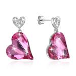 0.98x0.55in Sterling Silver Heart Earrings
