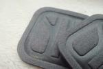 Gray Soft Environmentally Friendly Microfiber Label , Costom High Frequency Logo