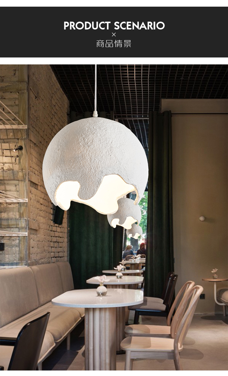 Restaurant Dining Island LED Chandelier Modern Cafe Bar Study Bedroom Light Wabi Sabi pendant lamp(WH-VP-163)