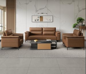 Wholesale Luxury Leather Sofa Italian Sectional Sofa Office Room Hall Waiting Couch Office Furniture Commercial Office Reception Sofa Set from china suppliers
