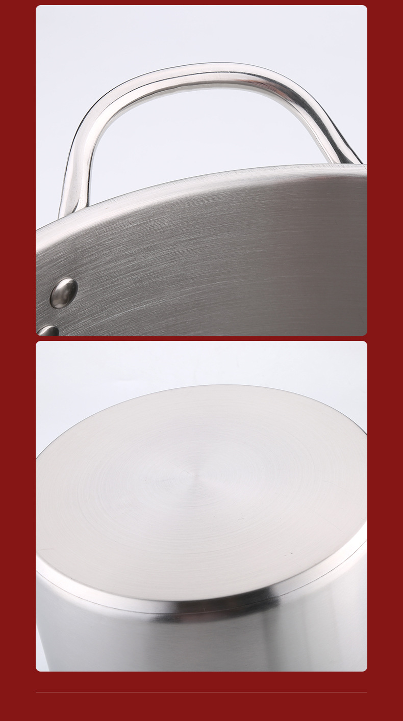 Factory Price Silver Large Capacity Cookware Stew Pots Cooker Stainless Steel Heavy Duty Cooking Pots