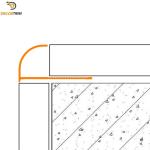 Aluminium Metal Tile Trims Powder Coating Bright White 10mm Height