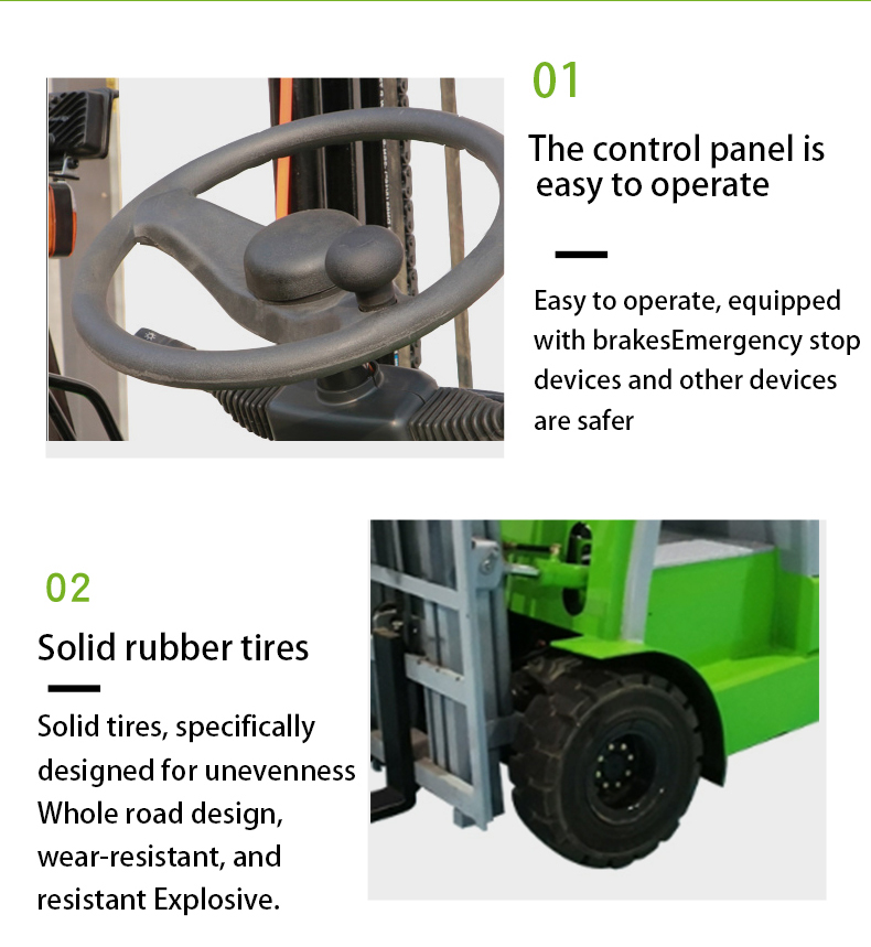 Narrow Aisle Fingertip 3 Wheel 2000kg Electric Forklift with Dual Front Solid Tires Fully Electric Forklift
