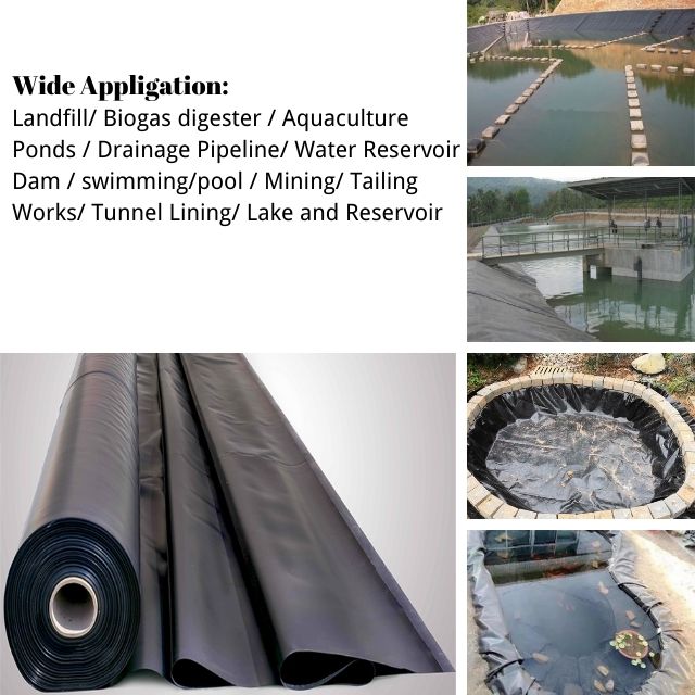 1.5mm 1mm 0.5mm HDPE Geomembrane for Fish Farm Liner Dam Liner Standard GB/ASTM GRI-GM13