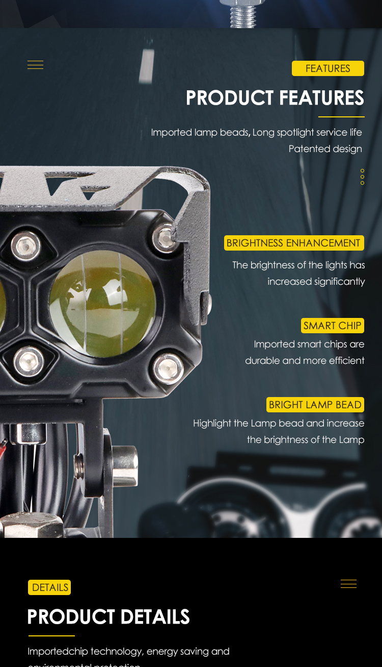 4000LM Motorbike Led Spotlights LED Motorcycle Lights 40W IP67