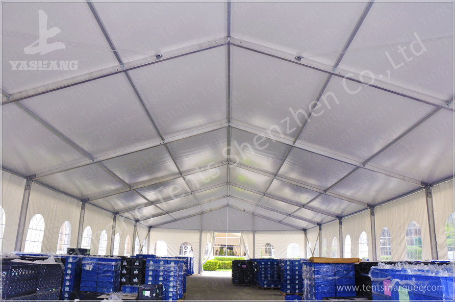 Durable Removable Outside Aluminum Storage Tent , Temporary Tent 30X60 M Flame Retardant in Food Industry