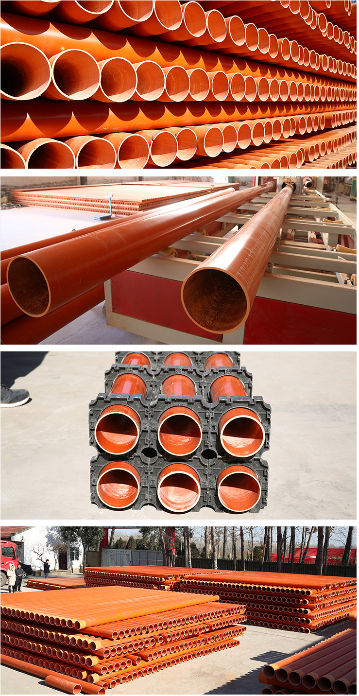 Orange Color CPVC Pipe for Cable Protection Thickness 2.8M Processing Service Moulding