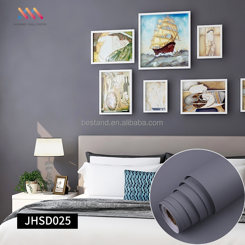 Removable DIY Plain Light Grey Wallpaper 60cm*10m Adhesive Vinyl Wallpaper
