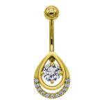 Crystal Water Drop Dancing Diamond Jewelry Belly Dance Chain Piercing Ring