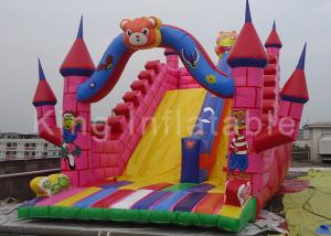 Wholesale Customized 0.55mm PVC Pink Inflatable Vivid Animals Dry Slide amusement park from china suppliers