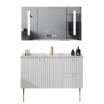 Width 23.6in 47.2in Solid Wood Bathroom Cabinets Mirrored Waterproof