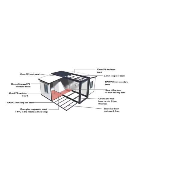 20FT 40FT Expandable Container House Steel Structure Movable