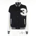 Women 'S Loose Drop Shoulder Baseball Jacket 90% Cotton 10% Polyester Garment