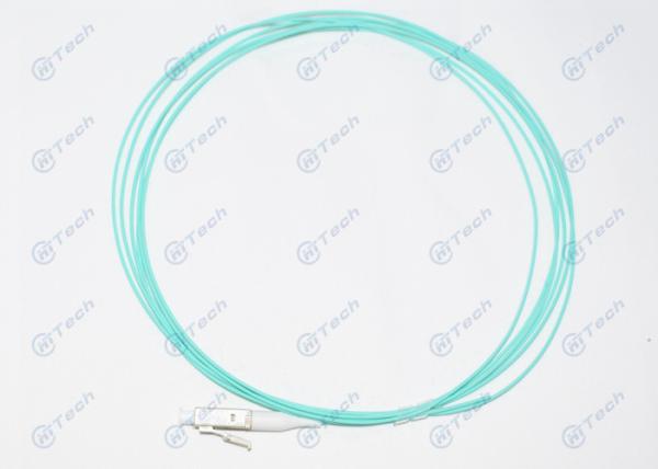 OM3 LC Fiber Optic Pigtail Simplex 50/125μM 10Gb 0.9mm Aqua Color Good