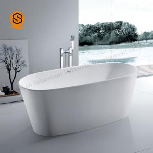 Wholesale Easy Clean Artificial Stone Bathtub White Stand Alone Tub CE Certificate from china suppliers