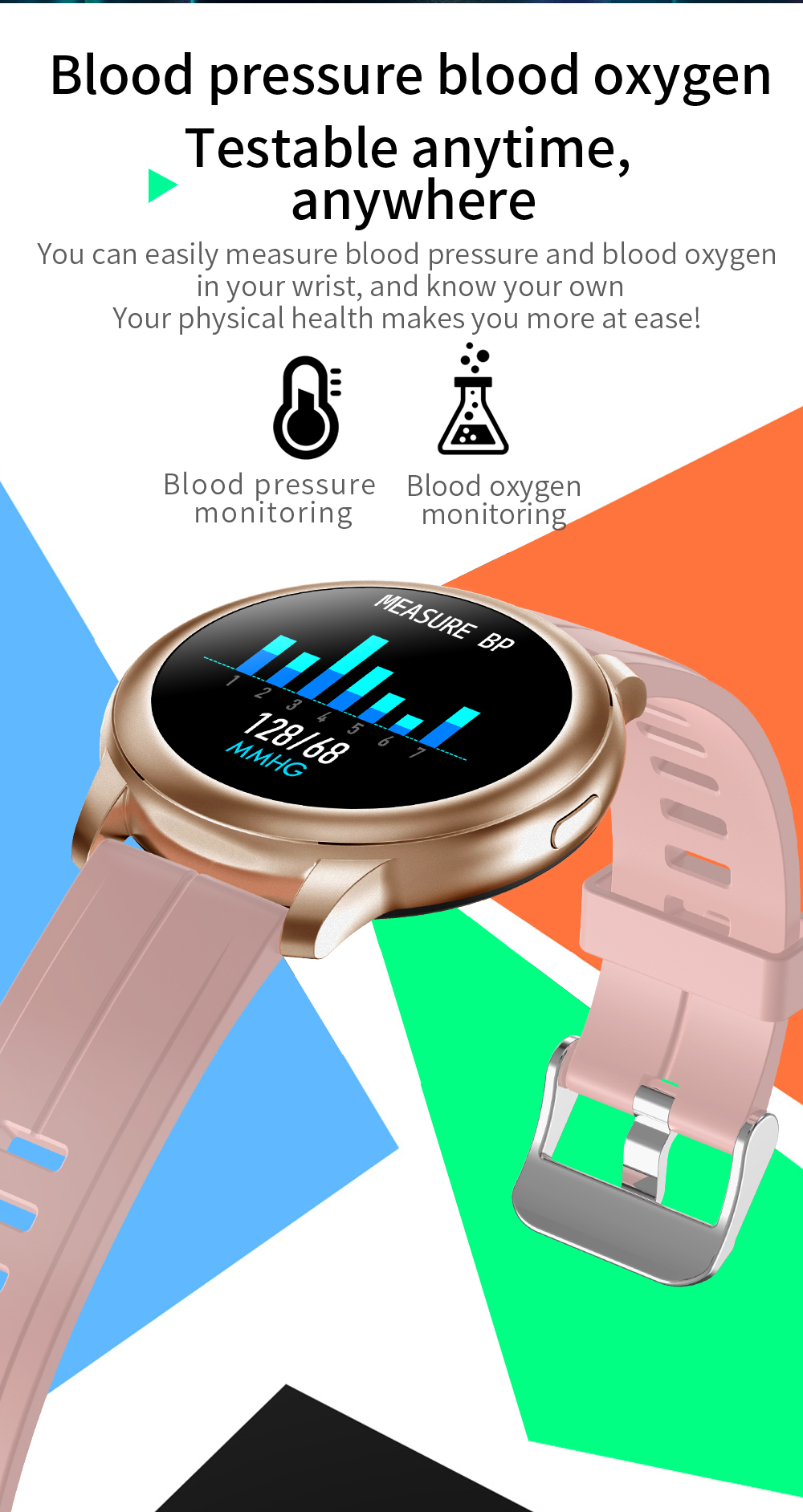IP67 Waterproof BLE Smart Watch Alarm Clock Sleep Tracker Support Android IOS CF22
