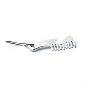 Wholesale Cool innovative men grooming supplier stainless steel engrave logo mini beard comb bottle opener keychain from china suppliers