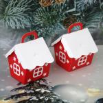 Snow Christmas Custom Paper Food Containers House Gift Box 8*6*10cm 15g