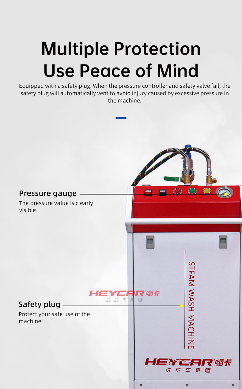 1500W Output Power Wet and Dry Steam High Pressure Car Washer for Cleaning Car Interior Engine Seats