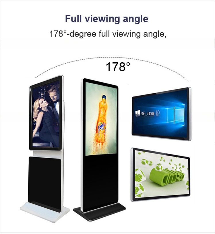 4K UHK 50" 49" inch floor stand rotating LCD monitor TFT wifi network advertising playback screen totem TV with Android OS
