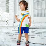 In stock Baby Kids clothing short set 100% cotton fashion top and short kids boy