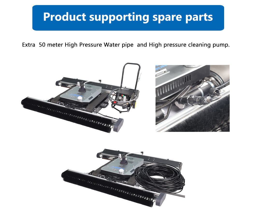 Solar Panel Cleaning Robot with Water Spray Nozzle and Rotating Brush