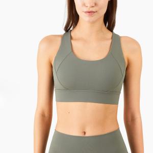 Wholesale Criss Cross Back Padded Strap Sports Bras For Women Yoga Fitness Tops from china suppliers