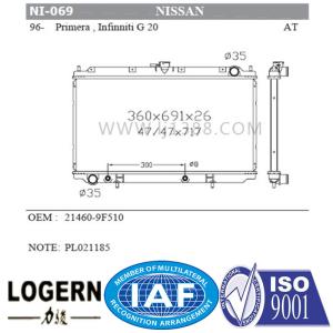 Wholesale Compact Structure Alloy Car Radiators , 1994-1998 Nissan Primera Radiator from china suppliers