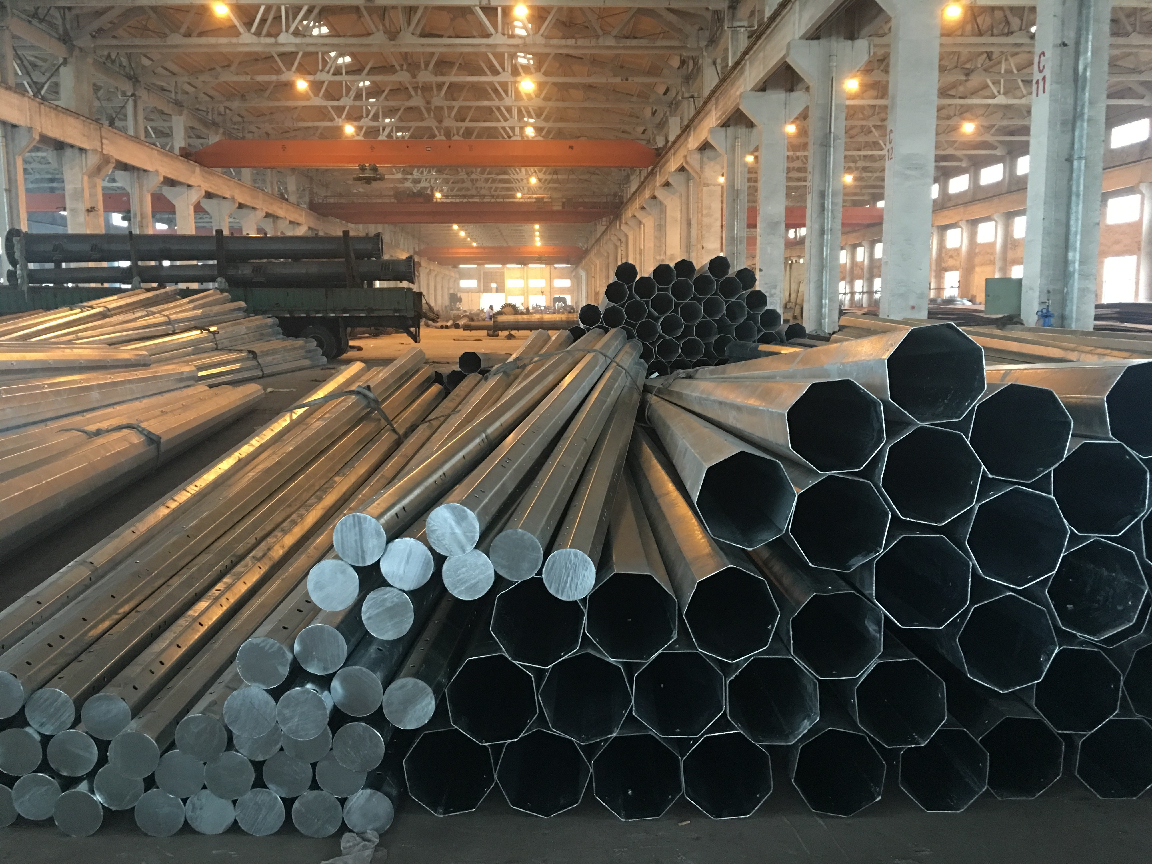 Anti - Corrosive NEA Standard Steel Transmission Pole 30ft Q345 500kg Design Load