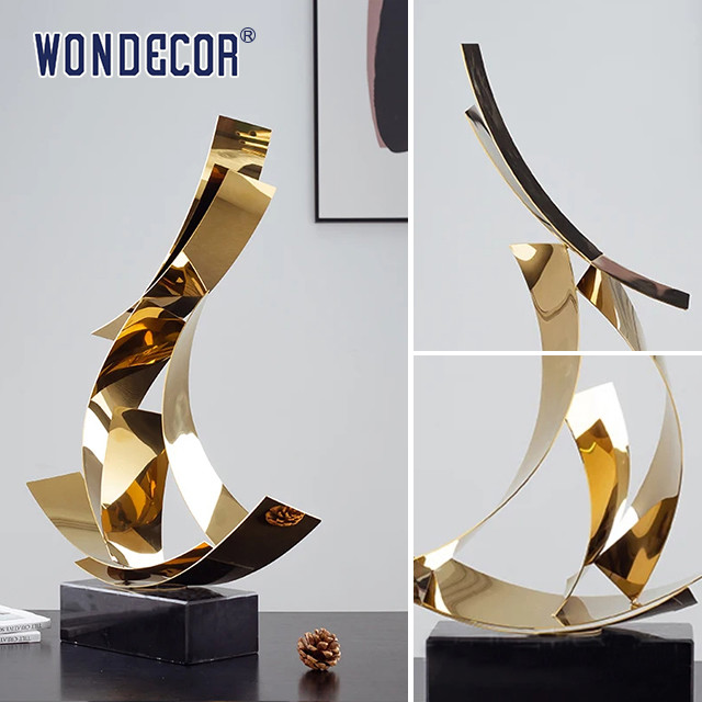 Abstract Geometry Metal Art Decoration Geometry Ribbon Stainless Steel Sculpture