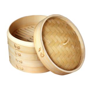 Wholesale Chinese whole sale factory direct selling 18cm- 30cm deeper 2-layer kitchen round bamboo steamer with lid from china suppliers