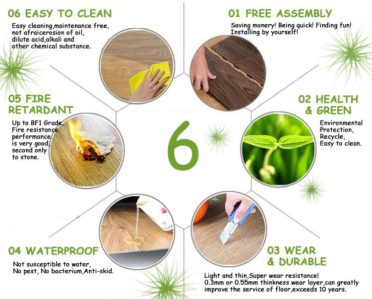 WPC Free Samples 100% Waterproof SPC Floor Click System PVC Vinyl Flooring for Hospital