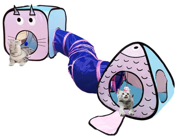 Best Crinkle Paper Collapsible Interactive Pet Cat Tunnels Tubes With Play Ball