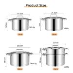 Multifunction Kitchen No 304 Stainless Steel Cooking Pot Set Soup Pot Steamer
