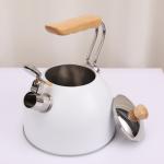 2.5L Stainless Steel Electric Kettle Whistling Tea Kettle With Wood Handle
