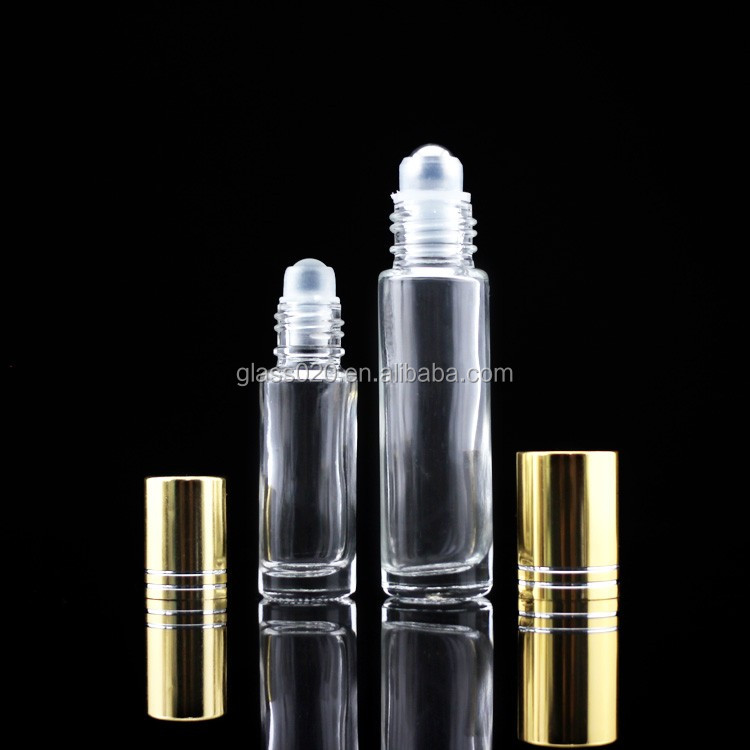 Spray Color 10g Glass Roll On Bottles 15mm Neck With Gold Aluminum Cap