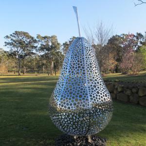 Wholesale Outside Design Abstract Metal Garden Sculptures Pear Fruit Sculpture from china suppliers