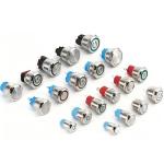 12mm Marine Waterproof Latching Pushbutton LED Switch 12V Light Electronic Push