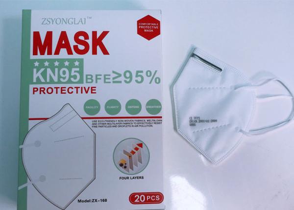 Breathable KN95 Disposable Face Mask With Earloop For Covid -19