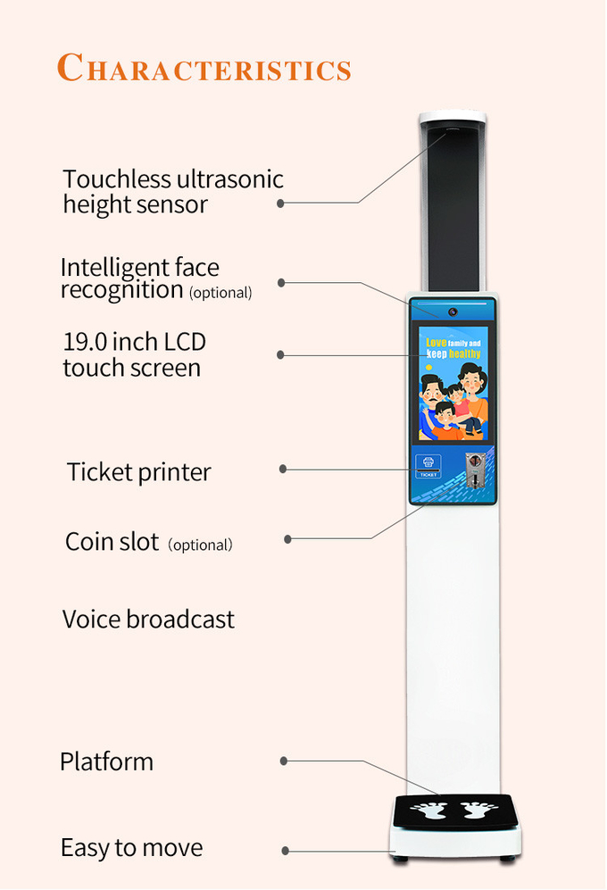 Intelligent BMI Weight Scale Physical Examination Height Weight Bmi Machine